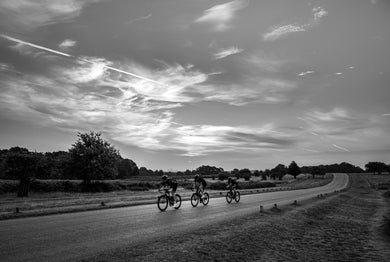 Three Cyclists, 6am Sawyers Hill