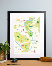 Load image into Gallery viewer, Map of Hampton Court Art Print Black Frame
