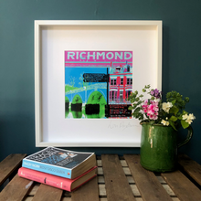 Load image into Gallery viewer, Richmond Collage Print (Pinks &amp; Blue)
