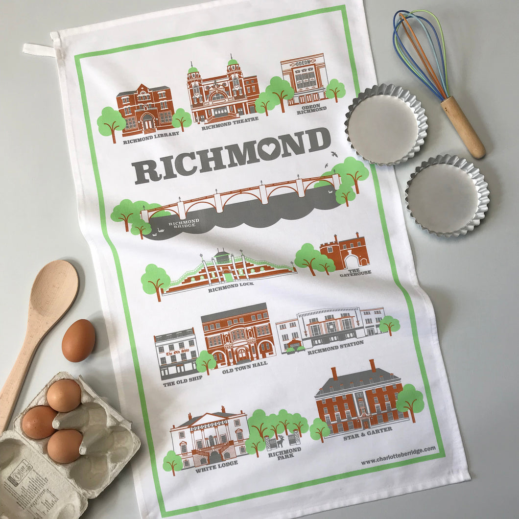 Richmond Illustrated Tea Towel